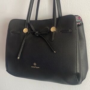 Nanette Lepore Black Leather Tote Bag